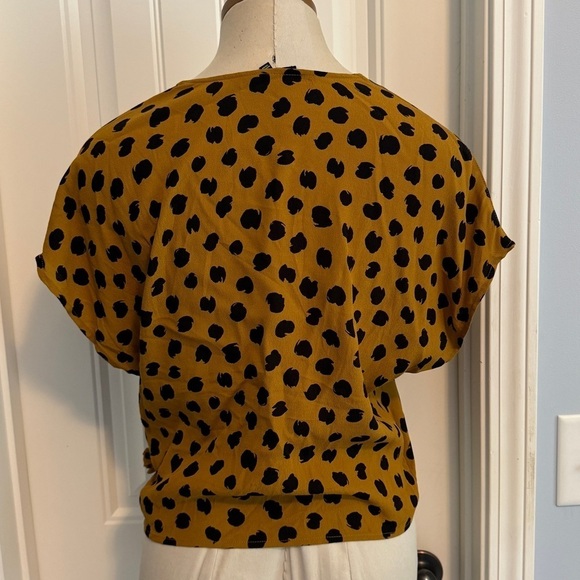 Madewell Small Sash Tie Wrap Top in Painted Spots Animal Print - Picture 3 of 7